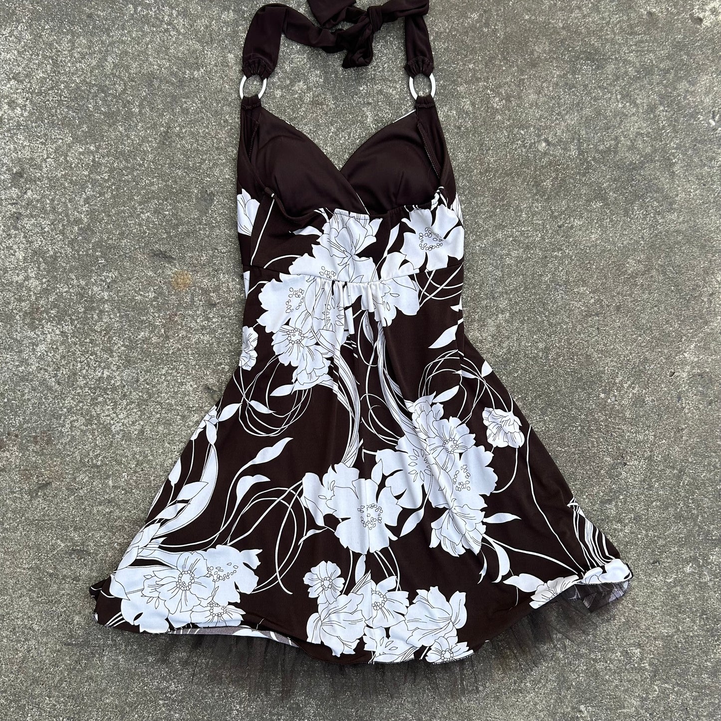 Floral Dress Brown & White