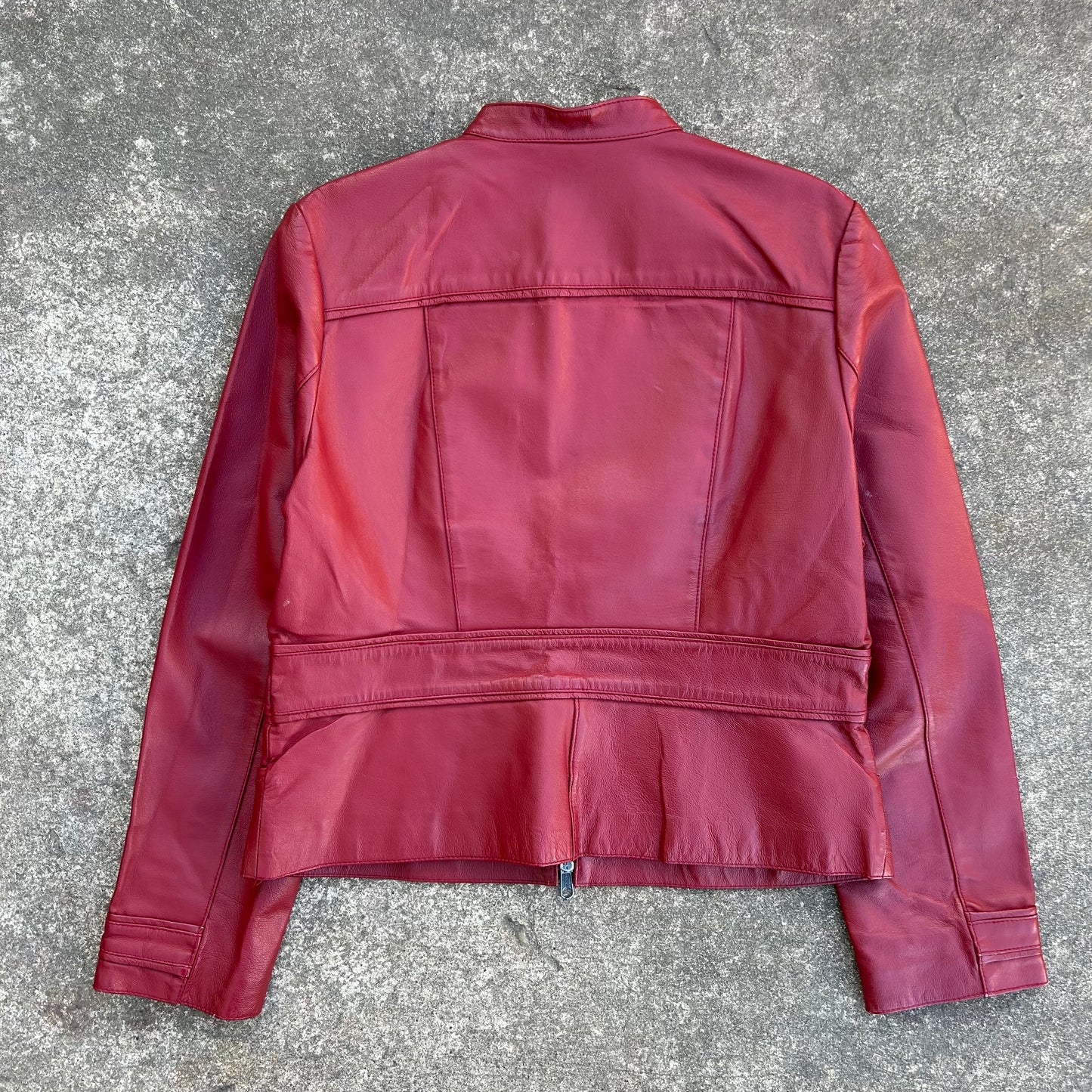 Blood Red Genuine Leather Coat