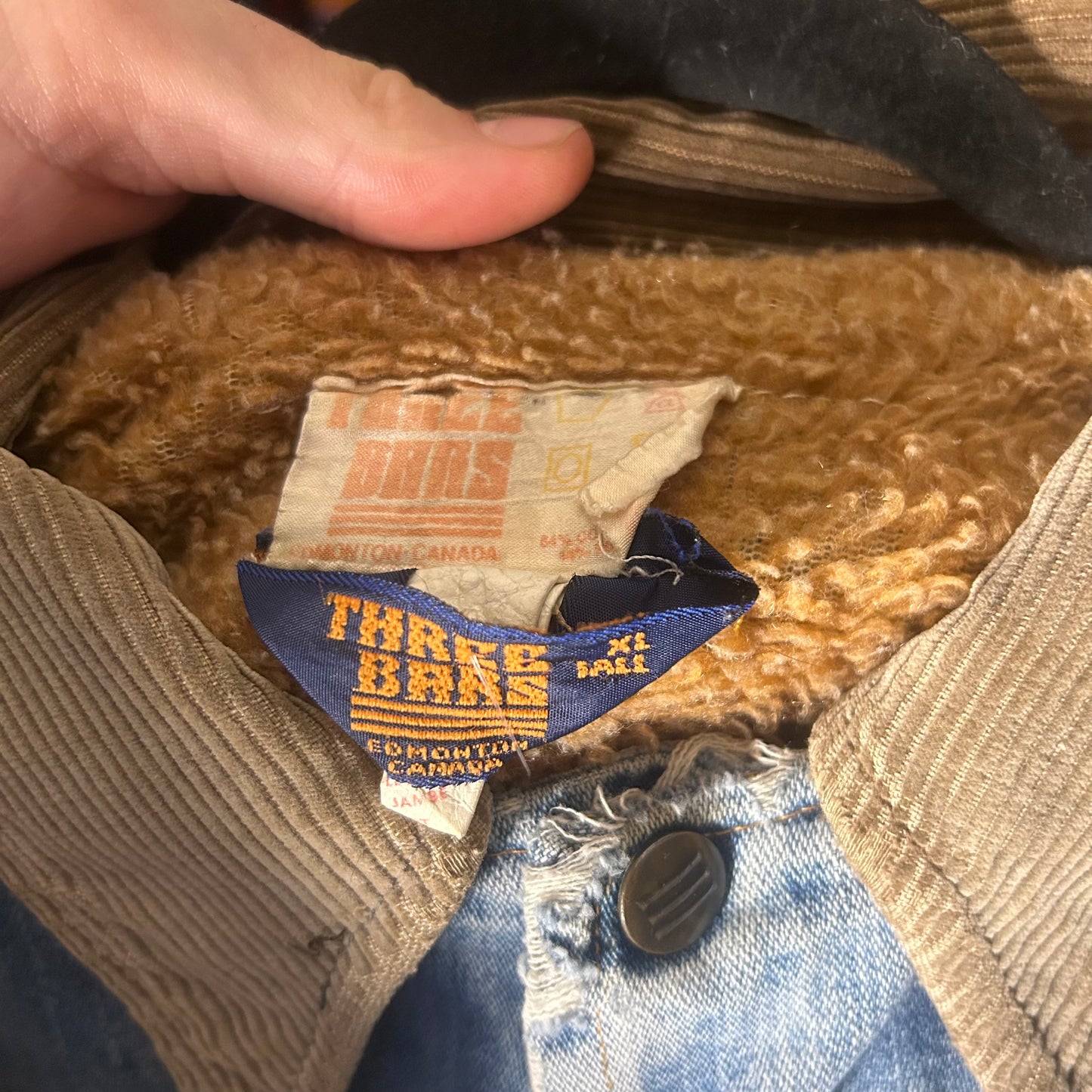 Denim Corduroy Collared Jacket
