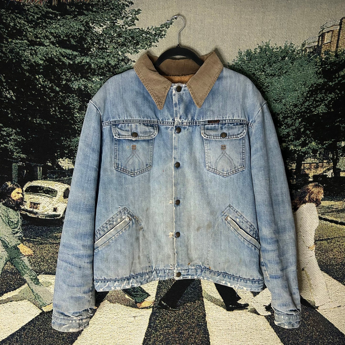 Denim Corduroy Collared Jacket