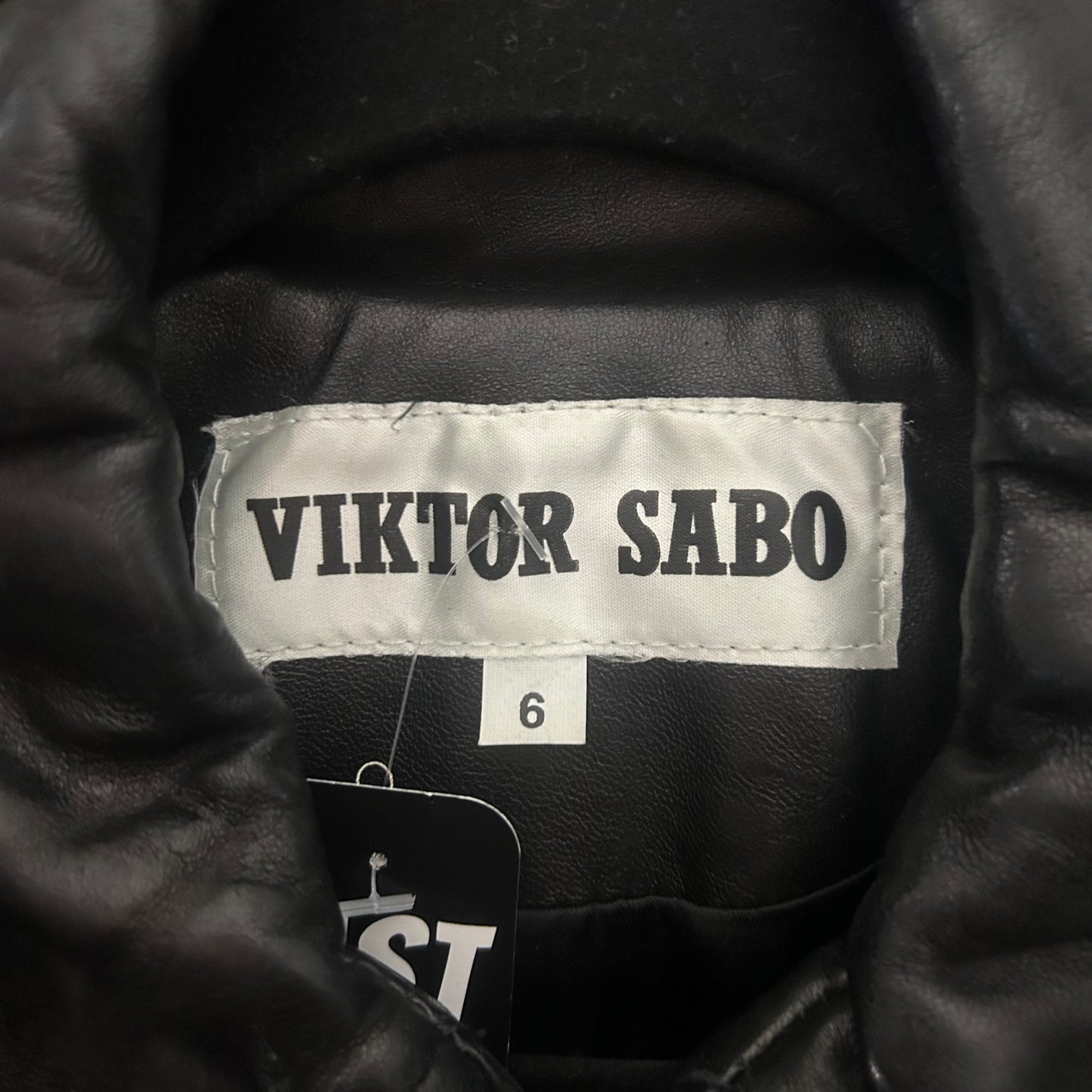 Collared Leather Jacket Wmns