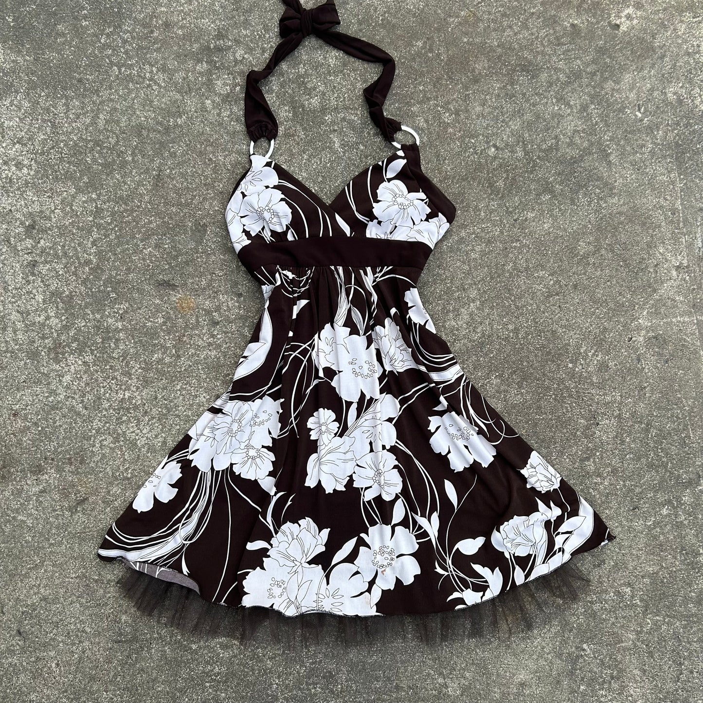 Floral Dress Brown & White