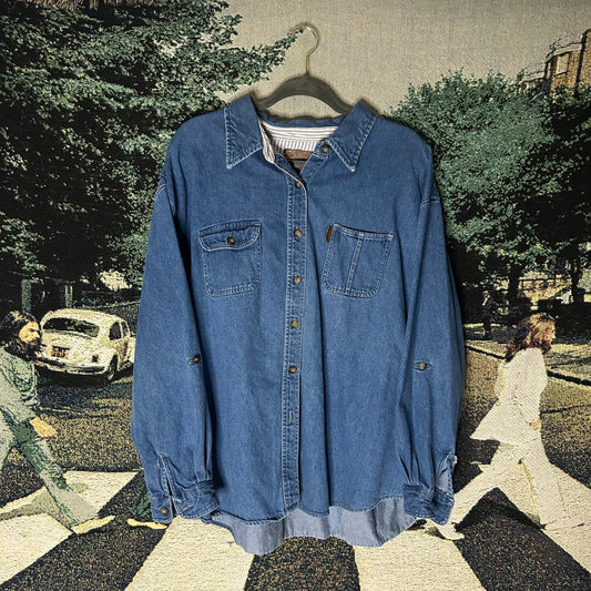 Baggy Denim Button Up Shirt