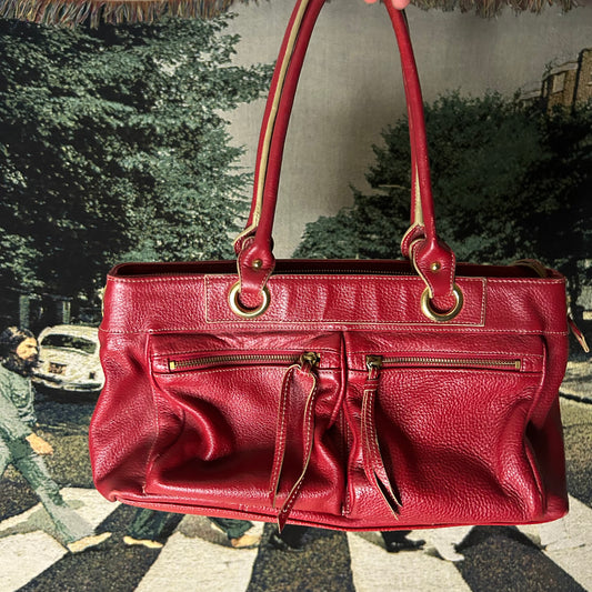 Blood Red Leather Purse